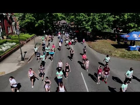 Drone video shows runners and walkers at Monument Avenue 10k