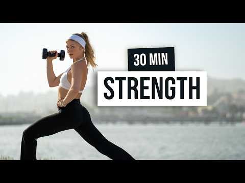 30 MIN POP Music - Full Body Strength With Weights, Home Workout