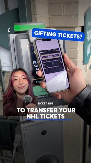 Ticketmaster on Instagram: "The perfect gift for the hockey fan in your life is right at your finger tips 🏒 Transferring NHL tickets on the Ticketmaster App makes gifting game tickets quick and seamless. ⬇️Here’s a step-by-step guide on how to transfer your NHL tickets: 📲 Open the tickets in the Ticketmaster app and click “Transfer” on the tickets you’d like to send, then enter the information of your friend who is receiving the ticket. 👥 The recipient should receive a text message or email n