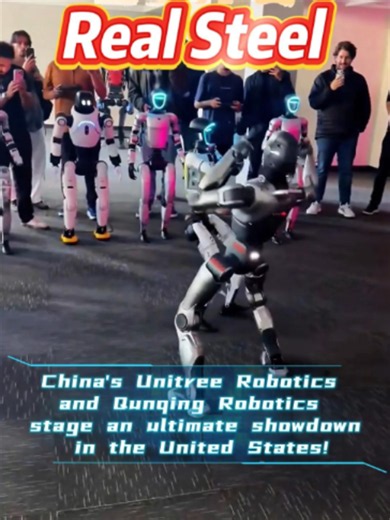Real Steel！China's Unitree Robotics and Qunqing Robotics stage an ultimate showdown in the United States! 中国机器人在美国上演真实版《铁甲钢拳》！