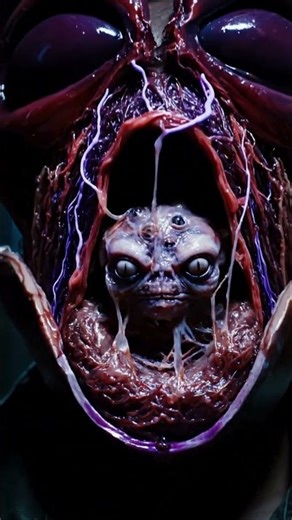 HER FACE OPENED UP! 🤯 Insane Alien Reveal #alien #horror #scifi #scary #shorts