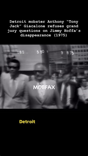 #Detroit mobster Anthony “Tony Jack” Giacalone refuses grand jury questions on Jimmy #Hoffa’s disappearance (1975) #MOBFAX #mafia