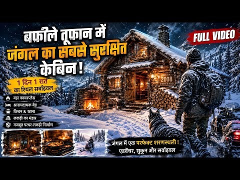 Deadly Snowstorm Survival 🥶 24Hours Alone ina Remote Log Cabin | RealWinter Survival #surviva #viral