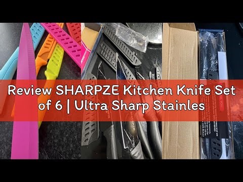Review SHARPZE Kitchen Knife Set of 6 | Ultra Sharp Stainless Steel Blade | Kitchen Knives Set with