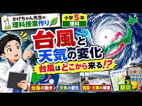 【5年理科】台風と天気の変化｜台風の動き・天気・災害と防災をわかりやすく解説！