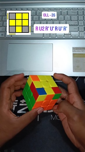 OLL 26 (Anti-Sune) Made Easy! 🧩⚡ #RubiksCube #OLL26 #AntiSune #CFOP #Speedcubing #Shorts