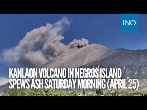 Kanlaon Volcano in Negros Island spews ash Saturday morning (April 25)