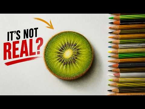 FREE 60-Day Drawing Course 🎨 - Day 46 | How To Draw A Kiwi | Color Pencil Tutorial