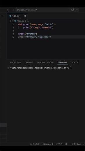 Default Arguments in 40 Seconds ⚡🔥 | Python Made Easy! #coding #python #programming #learnpython