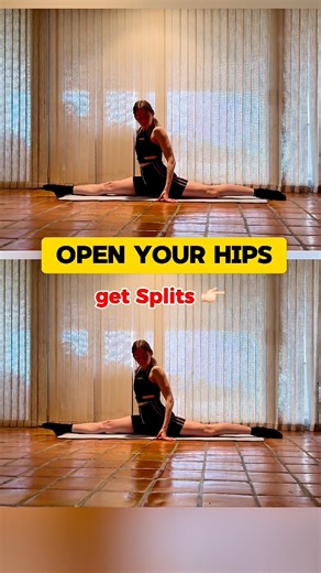 Your hips are tight because you skip this 😮 Do these 4 moves to open your hips unlock your middle split ✨ Beginner & Pro options inside 💛 #flexibility #stretching #splits #yogapractice #flexibilitytraining | Flex with Olha