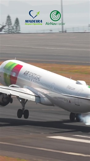 TAP Airbus A321LR tailwind landing at Madeira Airport #madeira #airport #landing @AirNav Radar @tapairportugal