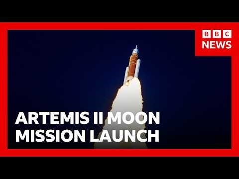 Moment Nasa's historic Artemis II spacecraft launches | BBC News