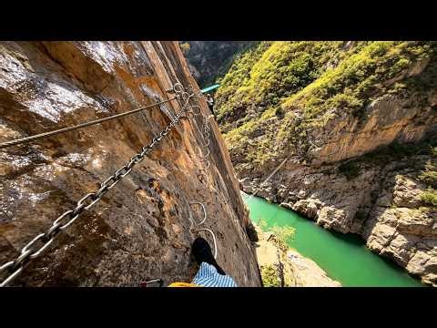 Challenge the via ferrata from a first - person view and also experience "flying with a sword".