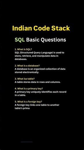 SQL Interview Questions (Beginner Level) #sql #coding #viralvideo