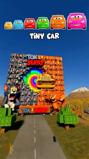 Mcqueen Car vs Big & Small Cars vs Tom and Jerry Portal #shorts #beamngdrive