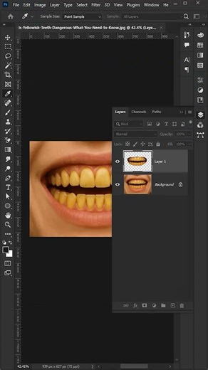 Photoshop Tutorial White teeth just a Sec #photoshop #shorts