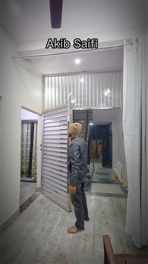 Premium Double Fold Stainless Steel Gate 🔥Polycarbonate Sheet Fitted | Modern Home Entrance #shorts