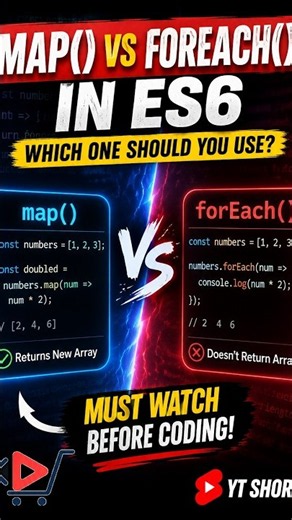 map() vs forEach() in JavaScript 🤯 The Difference Every Developer Must Know! #shorts #es6 #coding
