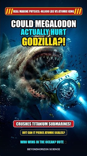Could a Megalodon Actually Hurt Godzilla Underwater? Real Marine Physics 🦈💥 #shorts