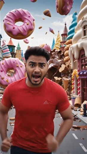 🍩 Giant Donut Attack in Candy City 😱 | Crazy Escape Run #shorts #youtubeshorts #viral
