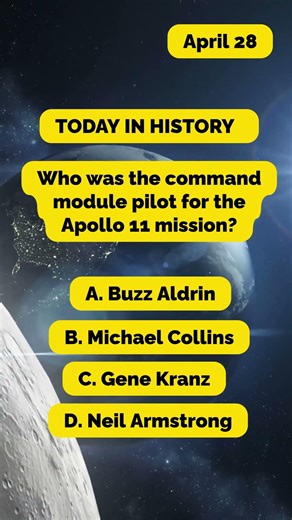 Who was the command module pilot for the Apollo 11 mission, which landed the 1st humans on the Moon?