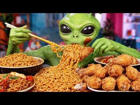 ASMR AI - an Alien is enjoying a mukbang?
