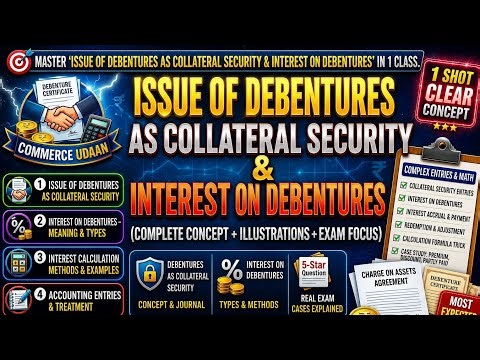 Issue of Debentures|As Collateral Security|Interest on Debentures|Class12Accounts|Cafoundation|Rpsc