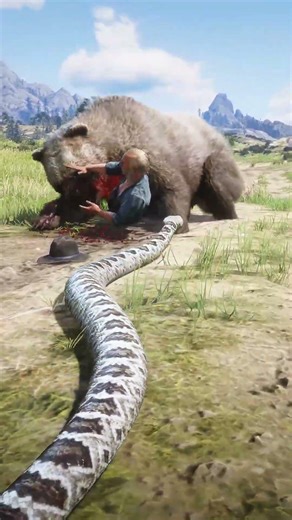 Epic Snake Saves Man From Bear Attack Rescue Scene v78 #shorts