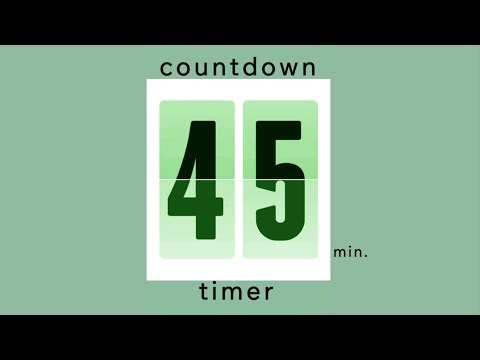 45 min countdown timer / mint design • flip timer • no music • only bell / productivity