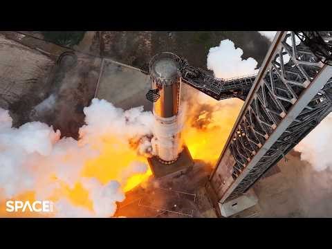 SpaceX fires up Starship 'V3' Super Heavy rocket booster in preparation for launch