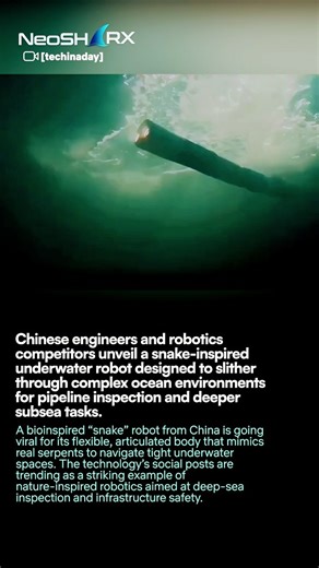 Snake-inspired subsea inspection robot developed in China by a private robotics firm #robotics