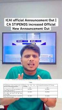 Breaking News | ICAI official Announcement Out | CA STIPENDS increased Official New Announcement Out
