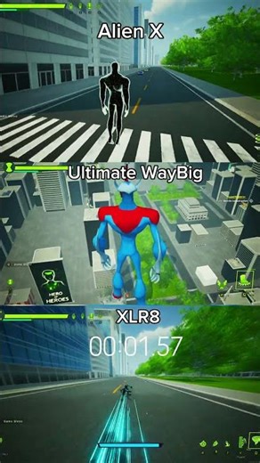 XLR8 VS Ultimate Waybig VS Alien X speed Test New Ben 10 #shorts #highrpmshorts #ben10 #gameplay