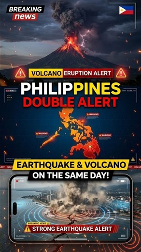 Philippines: Earthquake and Volcano Alert on the Same Day 🌋 #shorts