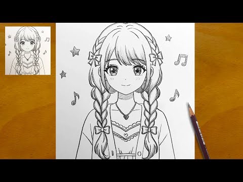 Drawing a Cute Anime Girl Like a Pro ✍️ | Easy Pencil Sketch