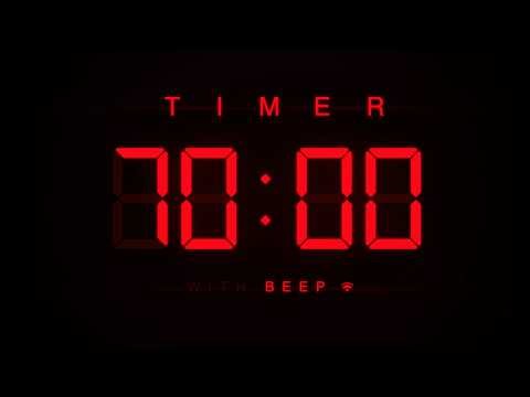70 Minute Countdown Timer ⏱ Digital RED Clock with Alerts ⭕️