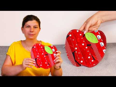 DIY Apple Coaster // How to Sew an Apple Coaster [Free Sewing Pattern]
