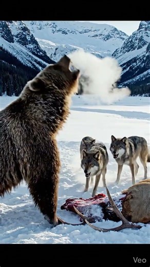 Grizzly Bear vs. Wolf Pack: Epic Winter Clash | Raw Wildlife Encounters