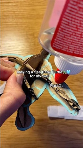 🐢🥹🐢 Making a Sea BABY TURTLE for my wall ✨ DIY Cardboard Craft Tutorial #diy #cardboard #turtle