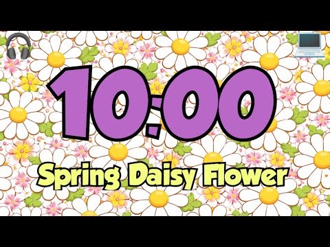 10 Minute Spring Daisy Flower Timer 🌼 Cute Floral Background | Aesthetic Study & Classroom Countdown
