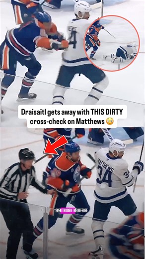 Leon Draisaitl With Dirty Cross-Check On Auston Matthews 😳