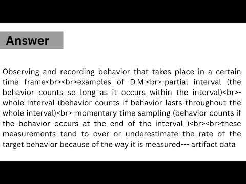 RBT Competency Assessment Practice | What is Discontinuous Measurement (Time Sampling)?