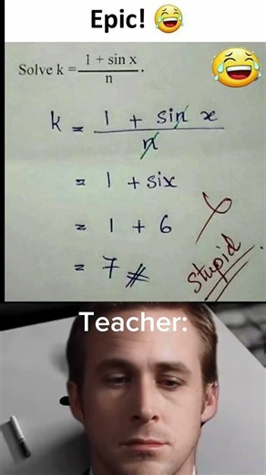 Epic Math Fail 😂 | When “sin x” Turns Into 6 🤦‍♂️ | (Funny School Meme USA)#relatable #humor #memes
