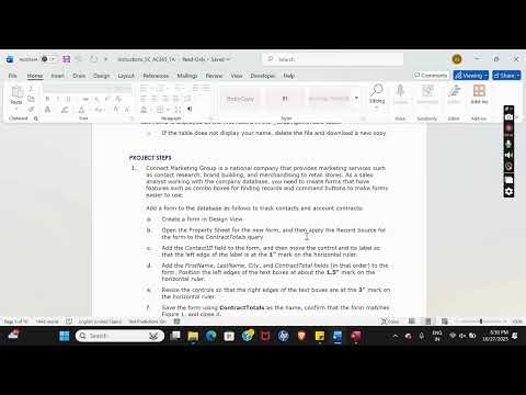 Shelly Cashman Access 365 | Module 7: SAM Project A Connect Marketing Group #shellycashman