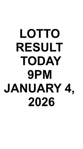 Lotto Result Today 9pm JANUARY 4, 2026 #lottoresultstoday