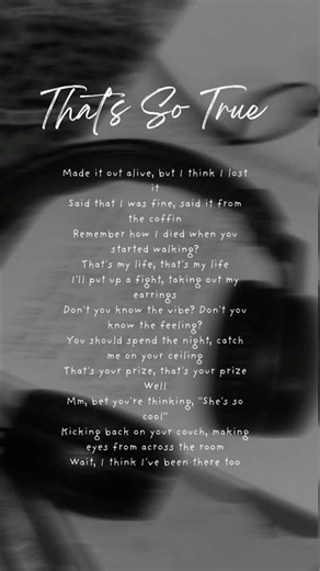 THATS SO TRUE GRACIE LYRICS VIDEO #songs #music #thatssotrue #lyrics #lyricsvideo
