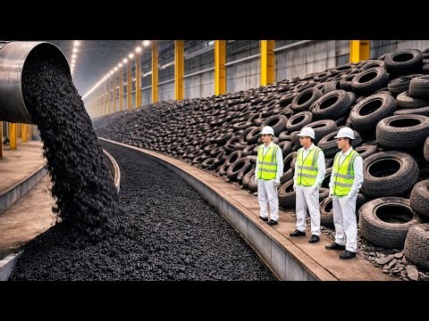 How Rubberized Asphalt Is Made From Millions Of Old Tires Inside Mega Factory