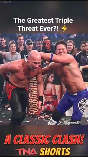 Kurt Angle vs AJ Styles vs Christopher Daniels! 😱 The Ultimate Triple Threat Chaos! 🔥 #Shorts
