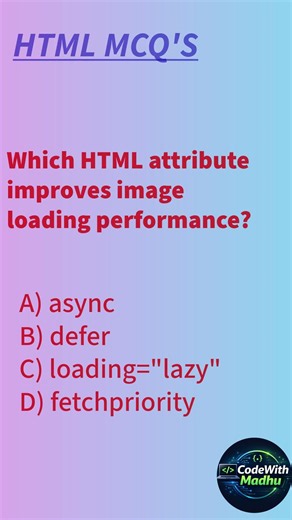 Advanced HTML: Image loading trick#shorts #html #advancedhtml #webperformance #coding #codewithmadhu