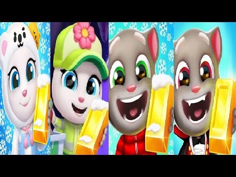 Talking Tom Gold Run Christmas VS Halloween Restore Planet POLAR BEAR ANGELA Elf Angela Eco Angela